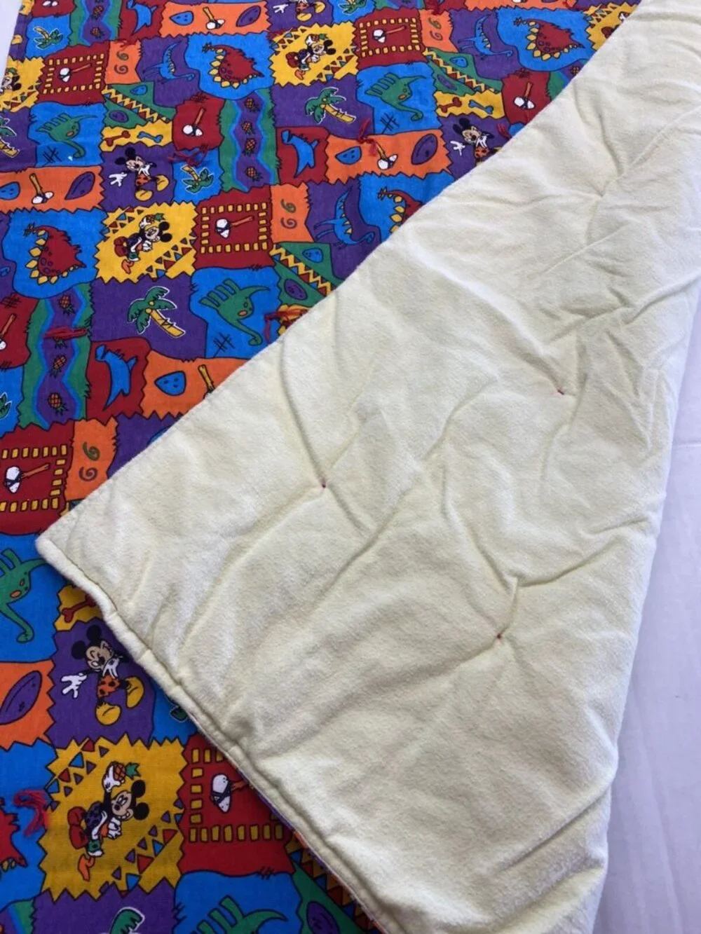 Handmade Mickey Mouse Baby Crib Quilt Palm Tree Pineapple Dinosaur Bones Blanket